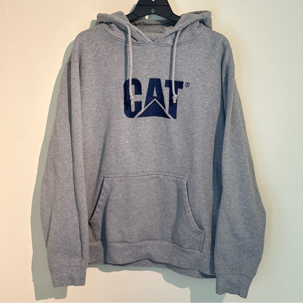 Caterpillar Gray Pullover Sweater with Hood